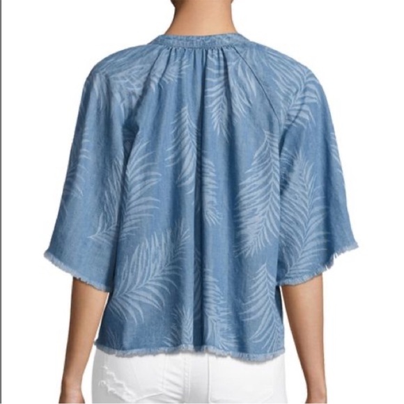 NWOT Joe’s Jeans Kailani Palm Print Chambray Top - Picture 2 of 5
